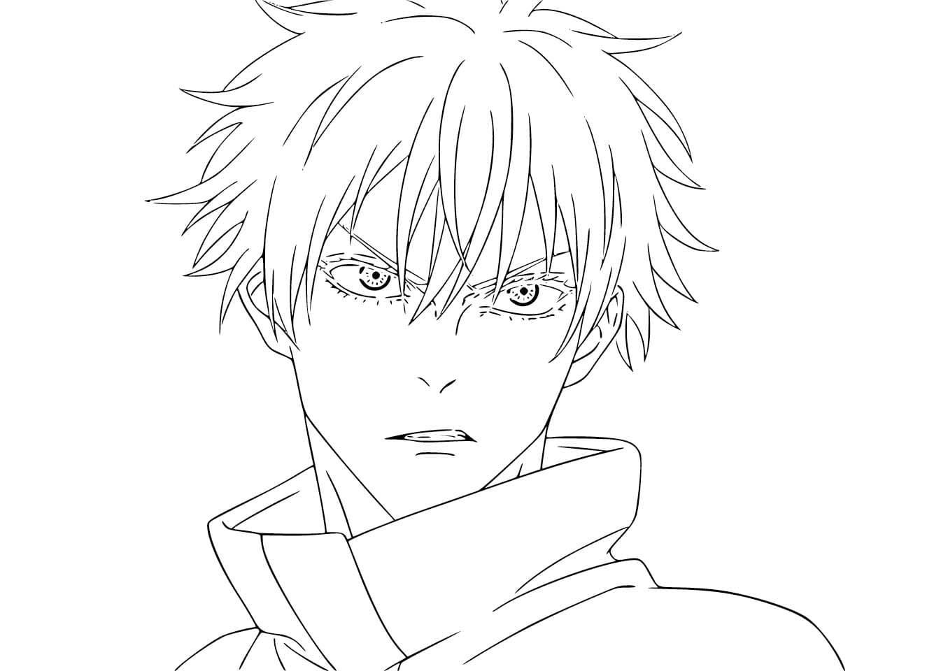 Tekenen Satoru Gojo afdrukbaar voor kinderen