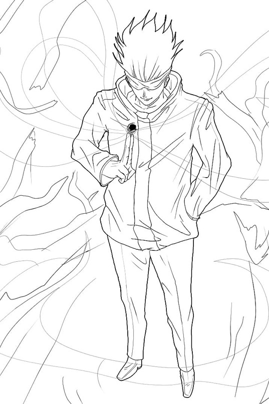 Tekenen Satoru Gojo gratis afdrukbaar