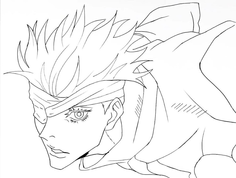 Tekenen Satoru Gojo gratis eenvoudig