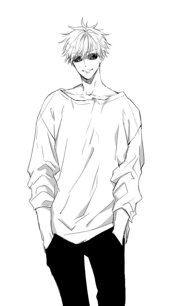 Tekenen Satoru Gojo simpel