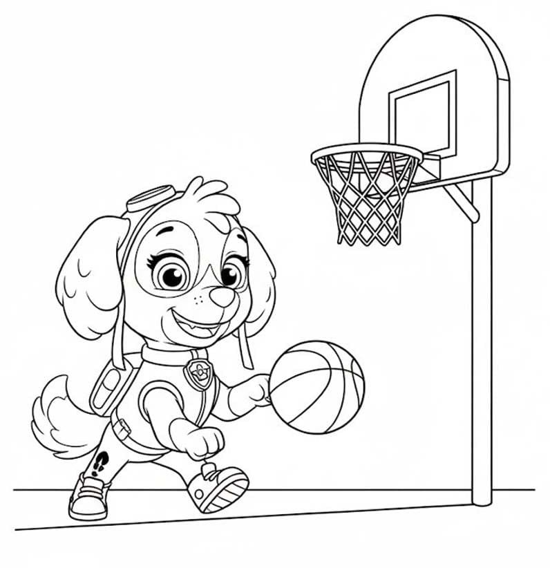 Tekenen Skye Paw Patrol gratis voor kinderen