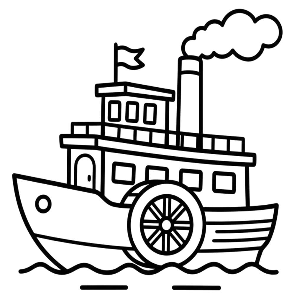 Tekenen Stoomboot gratis