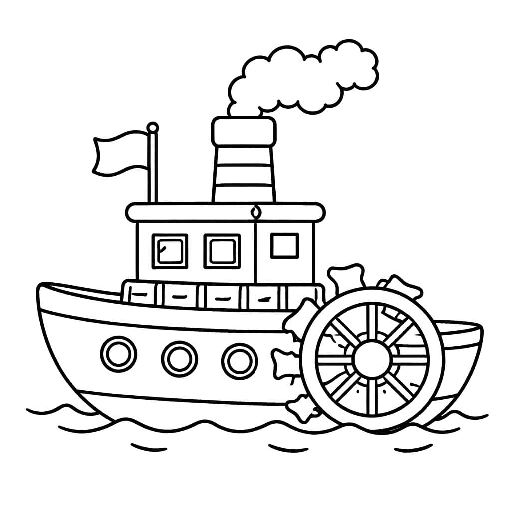 Tekenen Stoomboot simpel