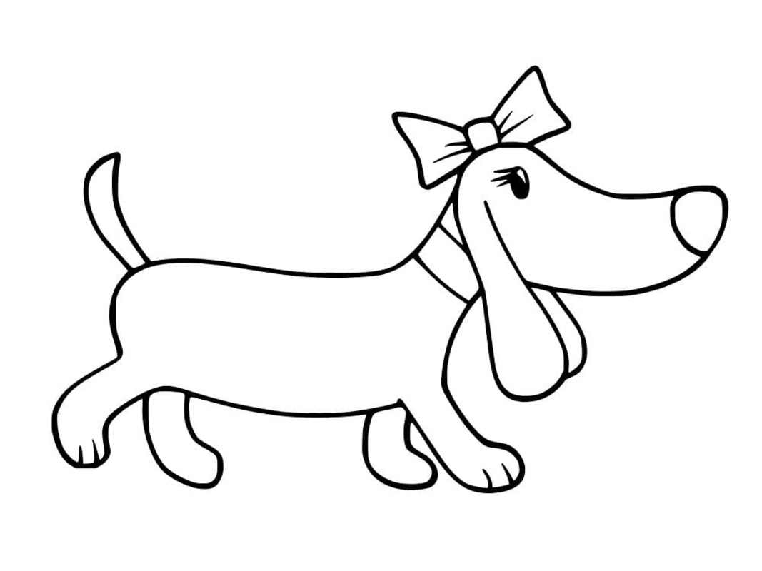 Tekenen Teckel gratis afdrukbaar basis