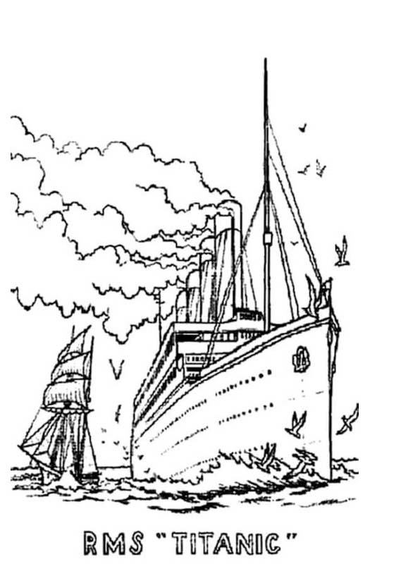 Tekenen Titanic afdrukbaar voor kinderen