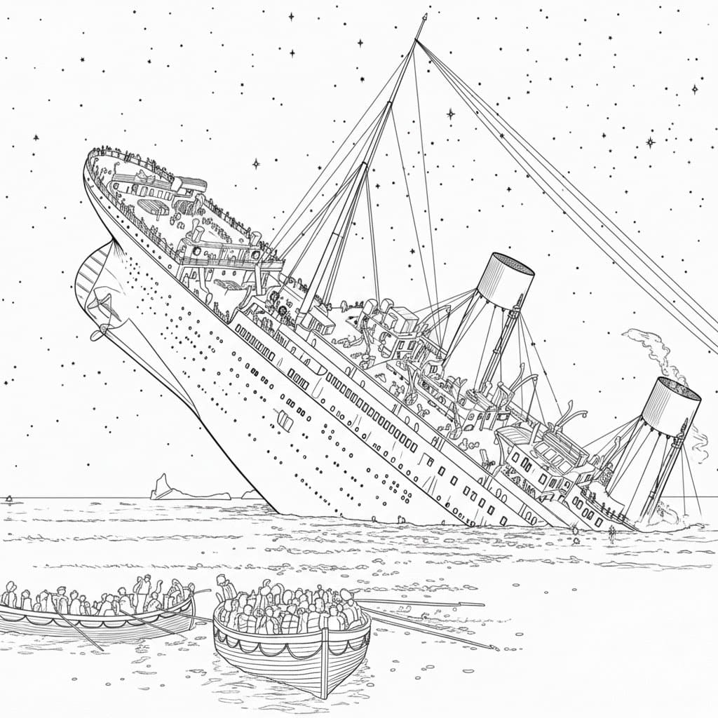 Tekenen Titanic eenvoudig