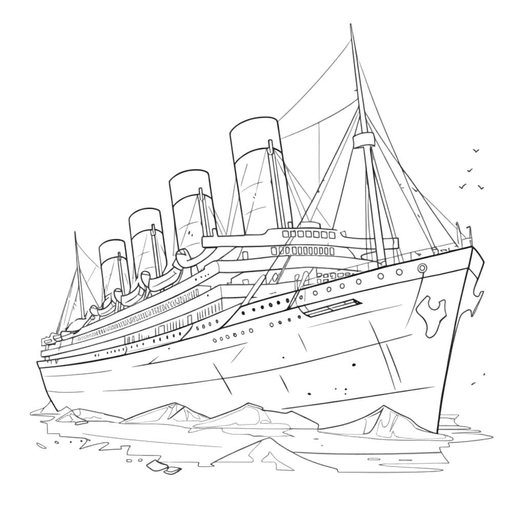 Tekenen Titanic gratis afdrukbaar