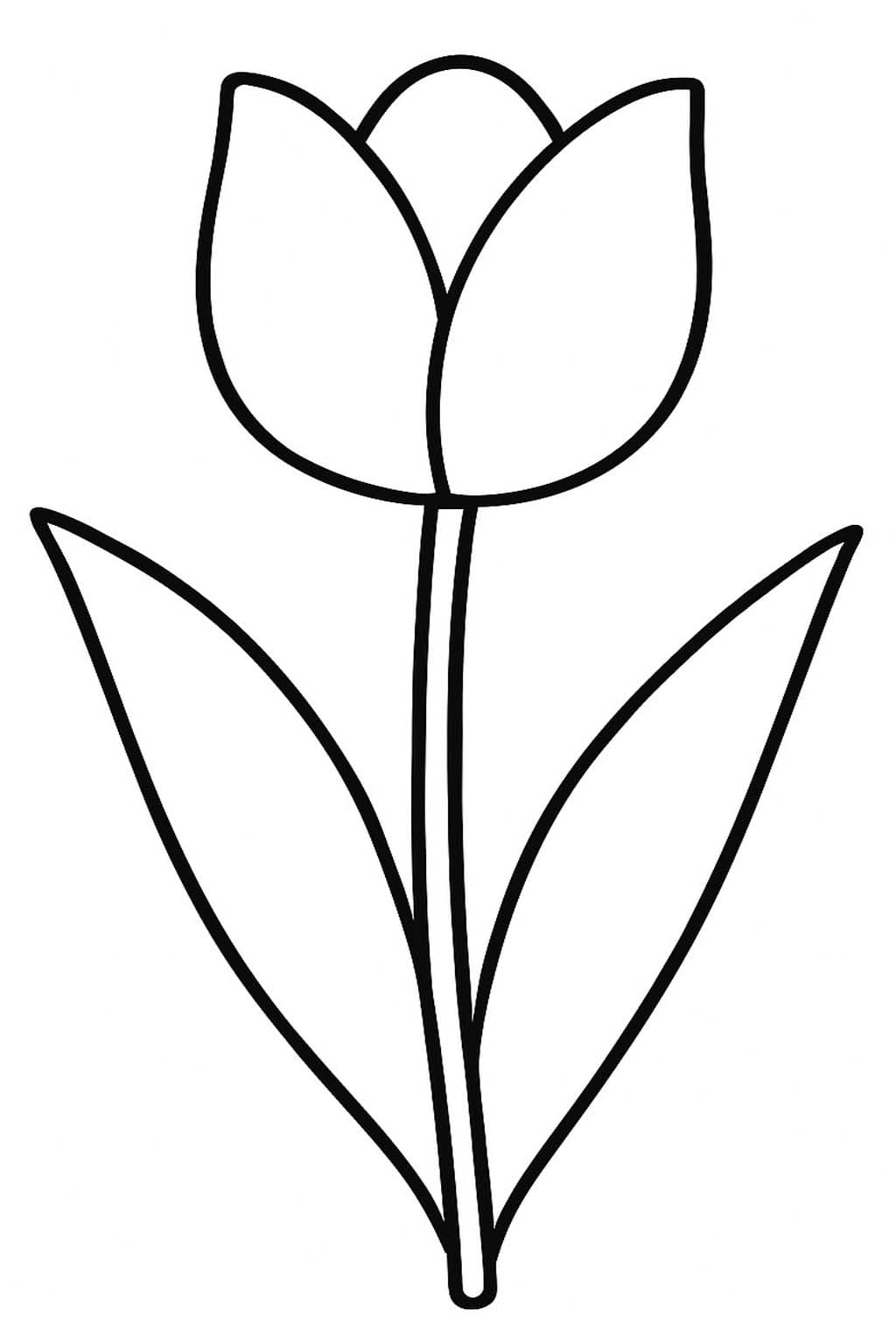 Tekenen Tulpen afdrukbaar simpel