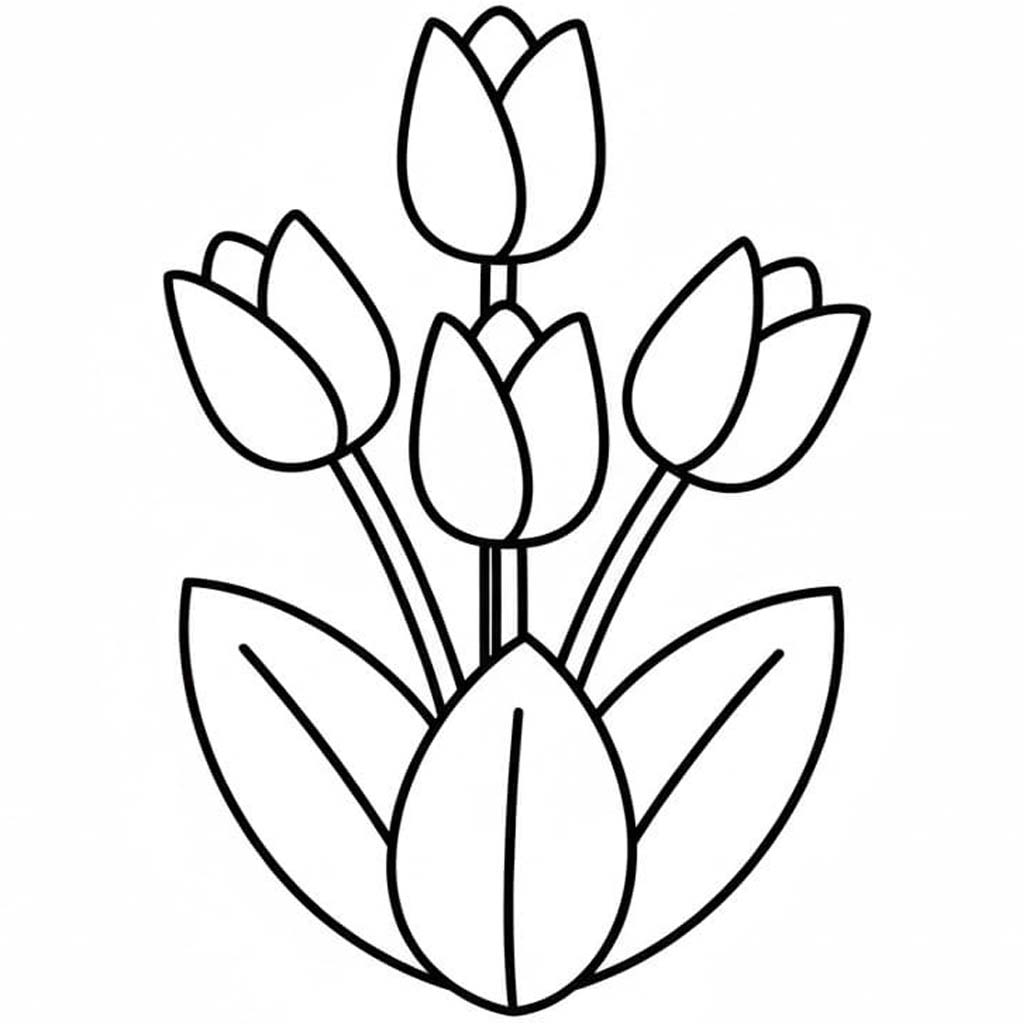 Tekenen Tulpen eenvoudig