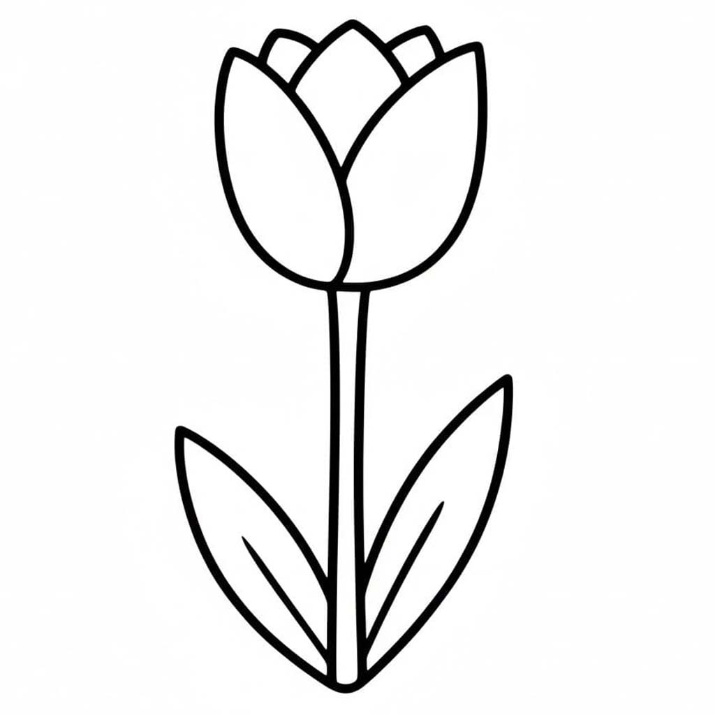 Tekenen Tulpen gratis afdrukbaar basis