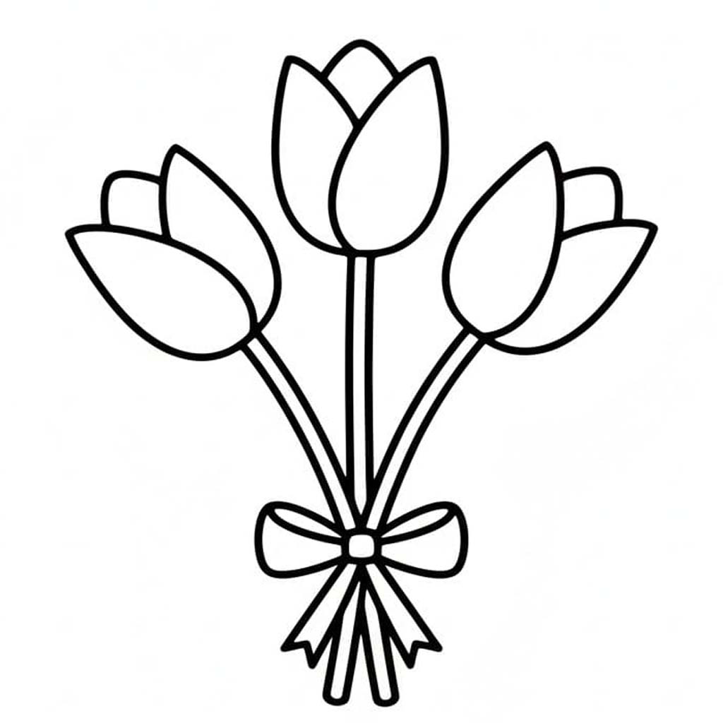 Tekenen Tulpen gratis basis