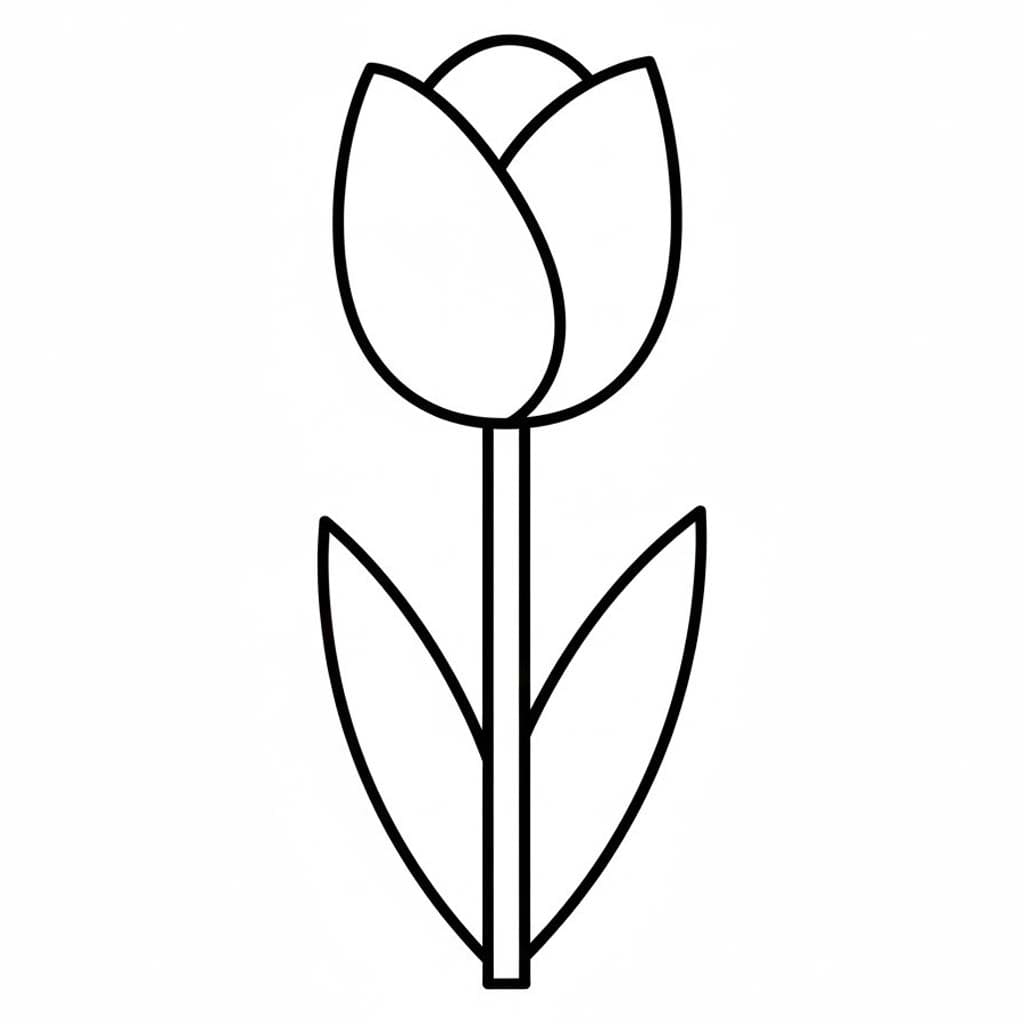 Tekenen Tulpen gratis simpel