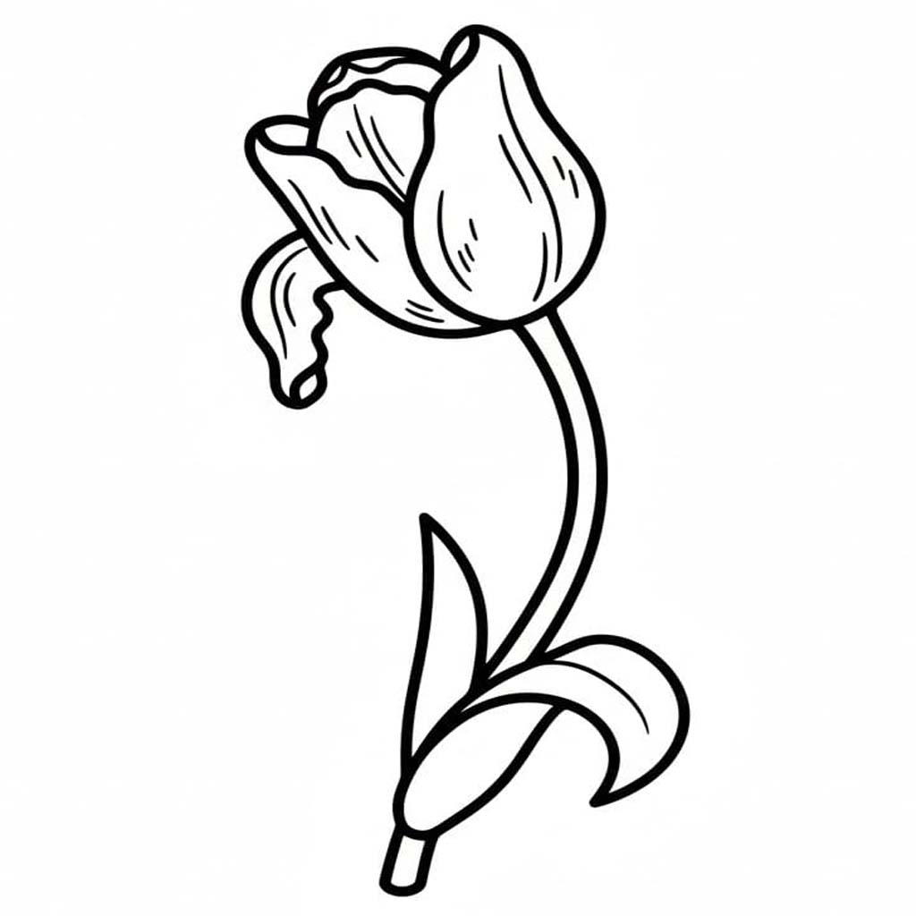 Tekenen Tulpen gratis voor kinderen