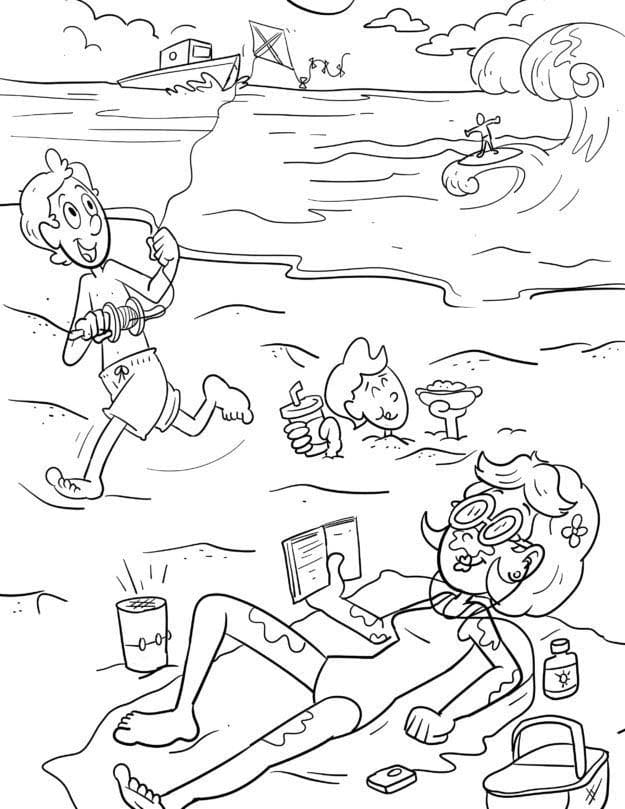 Tekenen Vakantie afdrukbaar