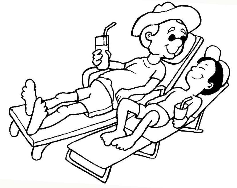 Tekenen Vakantie gratis afdrukbaar eenvoudig