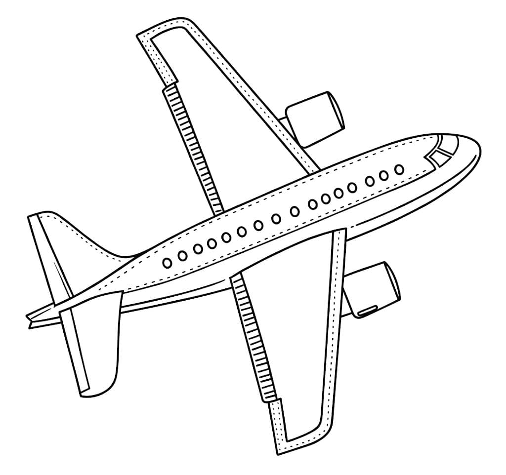 Tekenen Vliegtuig afdrukbaar voor kinderen