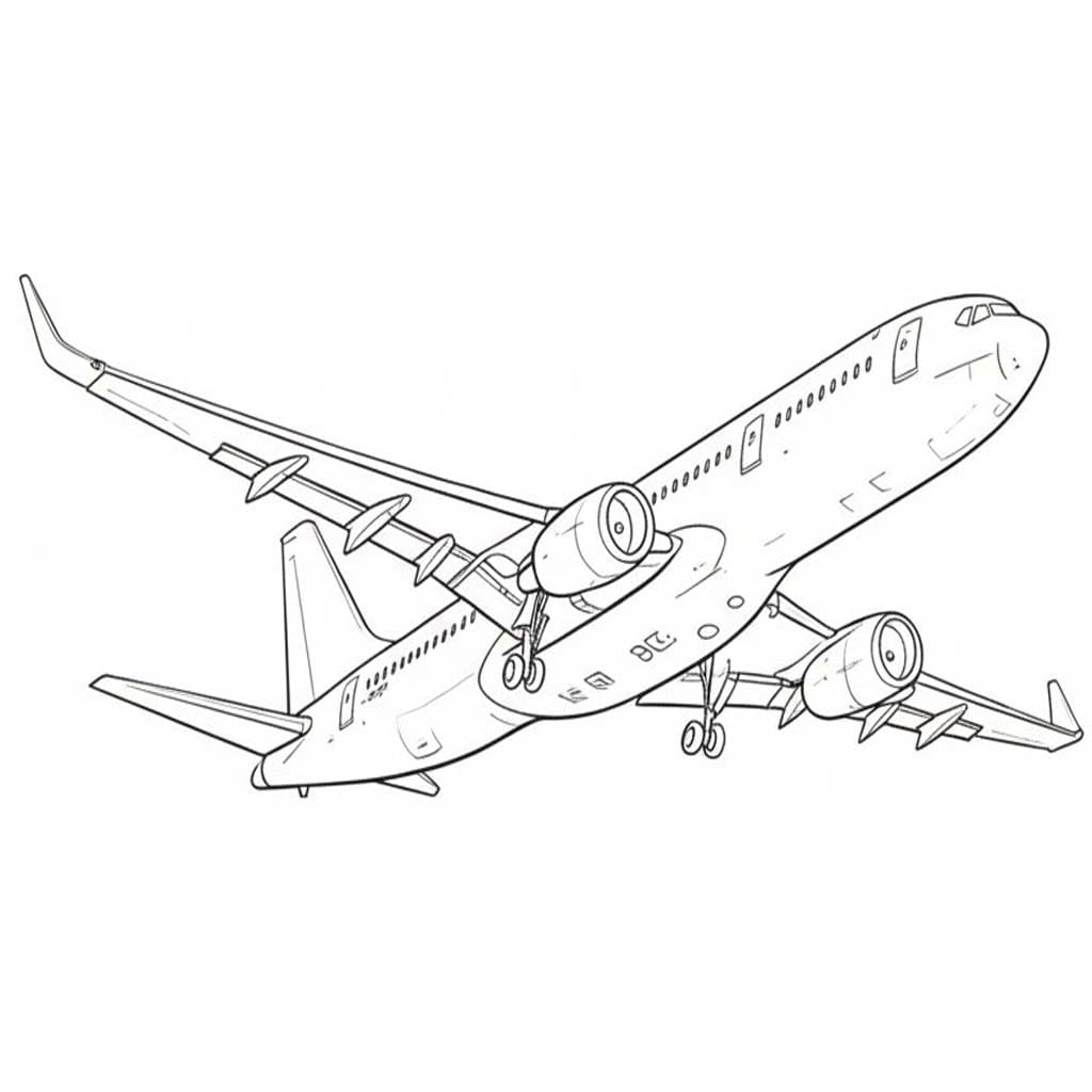 Tekenen Vliegtuig gratis afdrukbaar