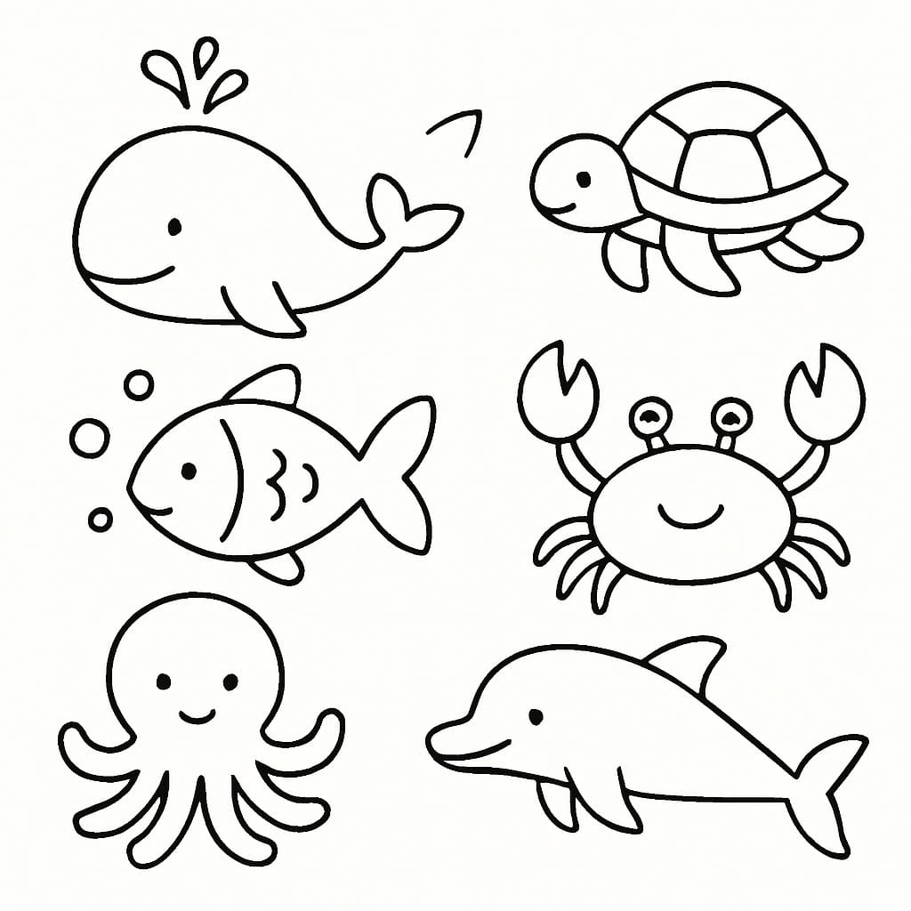 Tekenen Zeedieren eenvoudig