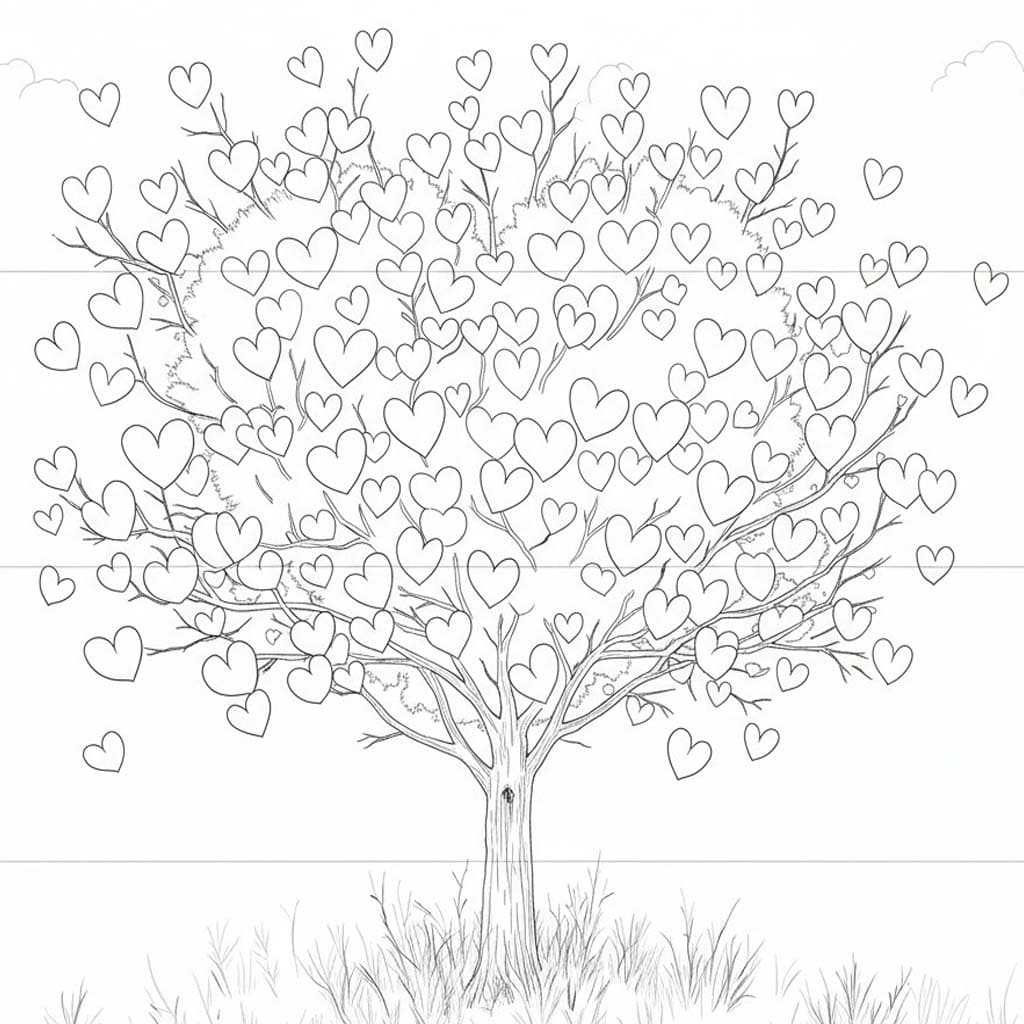 Tekening Valentijnsdag gratis afdrukbaar simpel