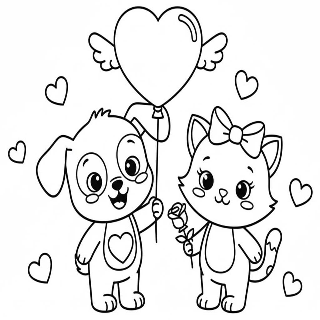 Tekening Valentijnsdag gratis eenvoudig