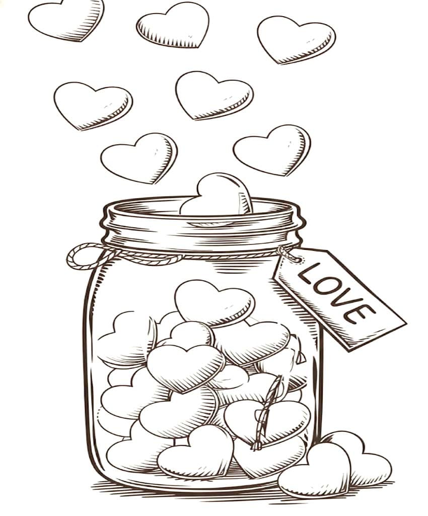 Tekening Valentijnsdag gratis simpel