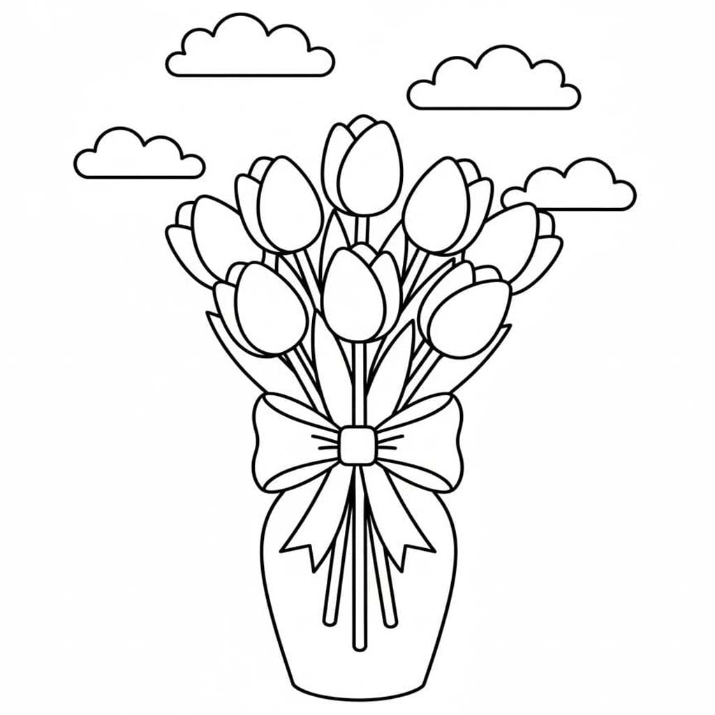 Tulpen gratis afdrukbaar basis