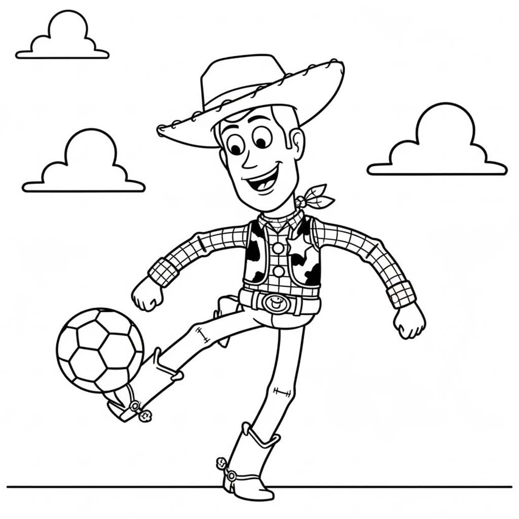 Woody spelen Voetbal