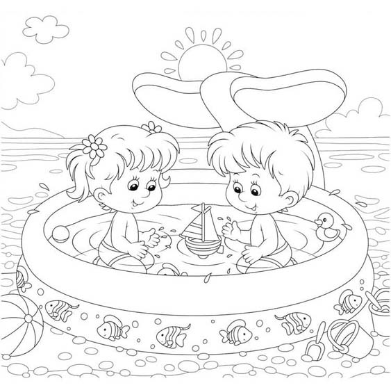 Afbeelding Zwembad printbaar