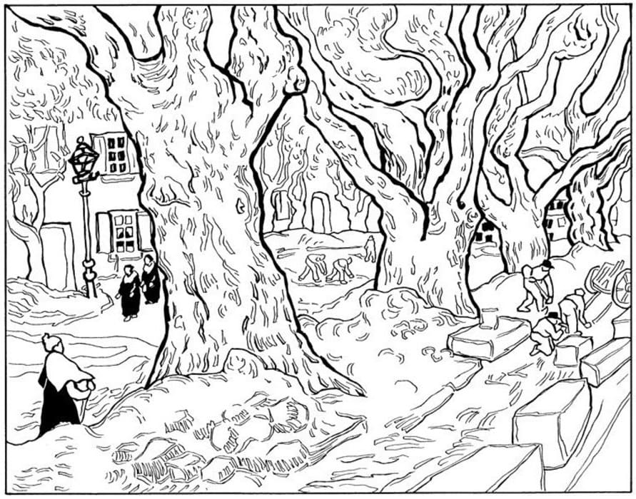 Schilderen Vincent van Gogh afdrukbaar eenvoudig