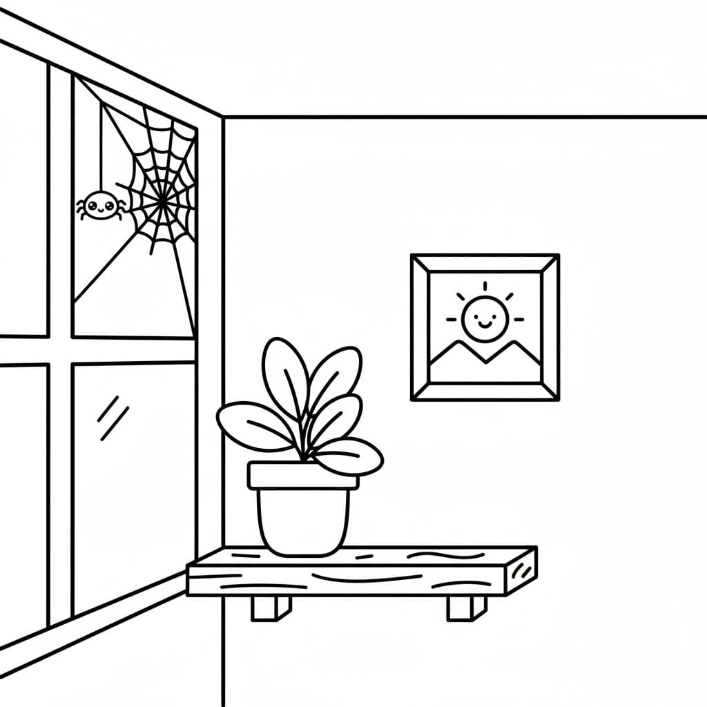 Spinnenweb afdrukbaar