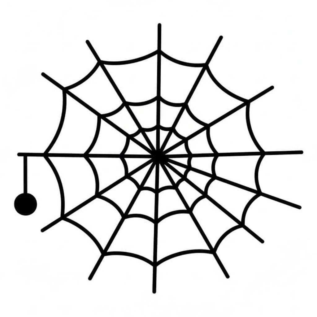 Spinnenweb gratis afdrukbaar simpel