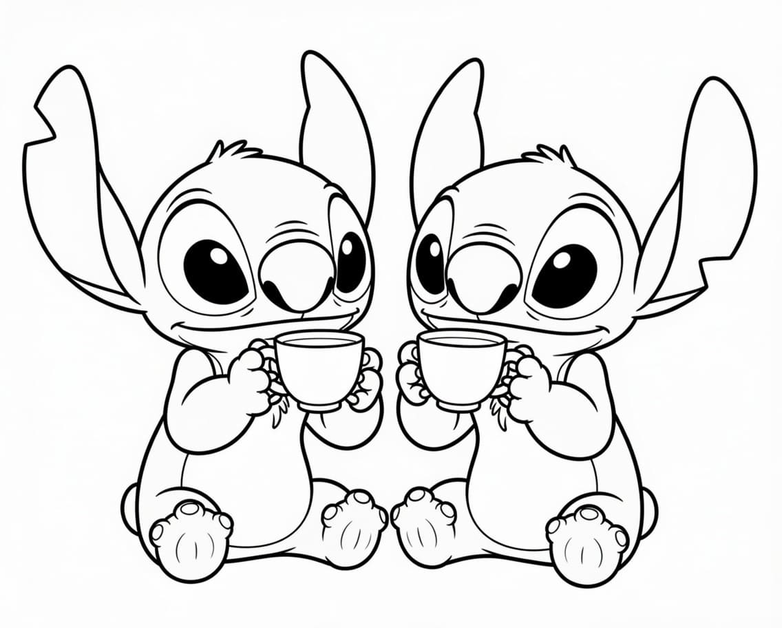Stitch en Angel gratis afdrukbaar