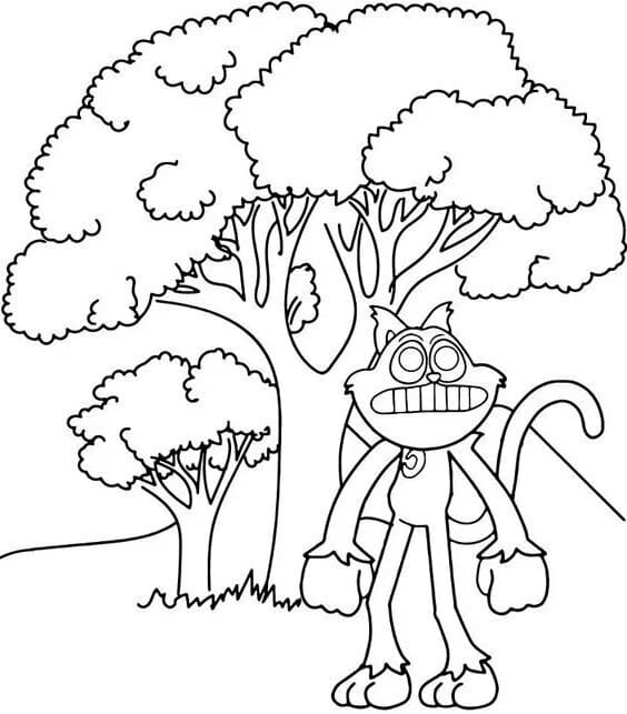 Tekenen CatNap gratis simpel