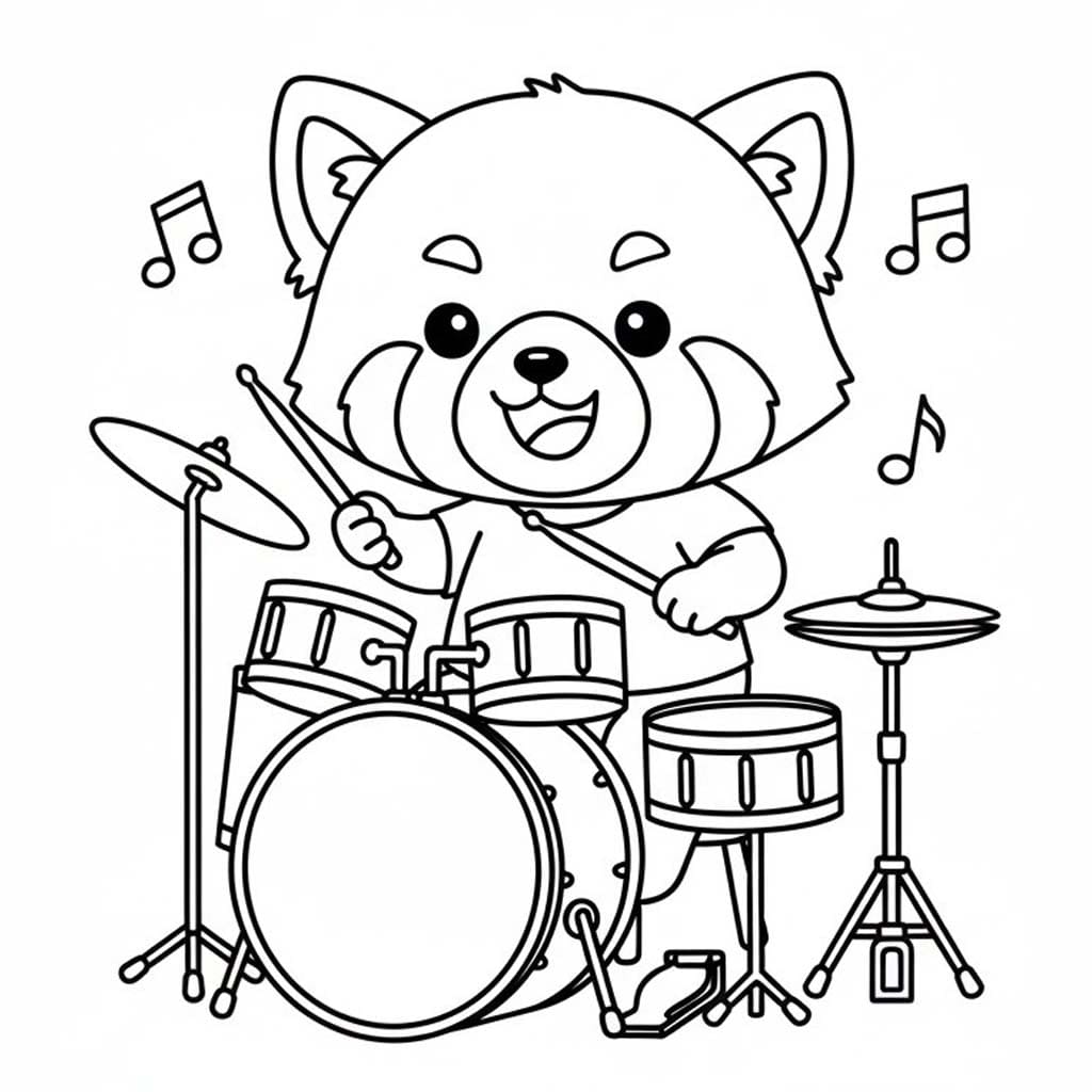 Tekenen Rode Panda afdrukbaar