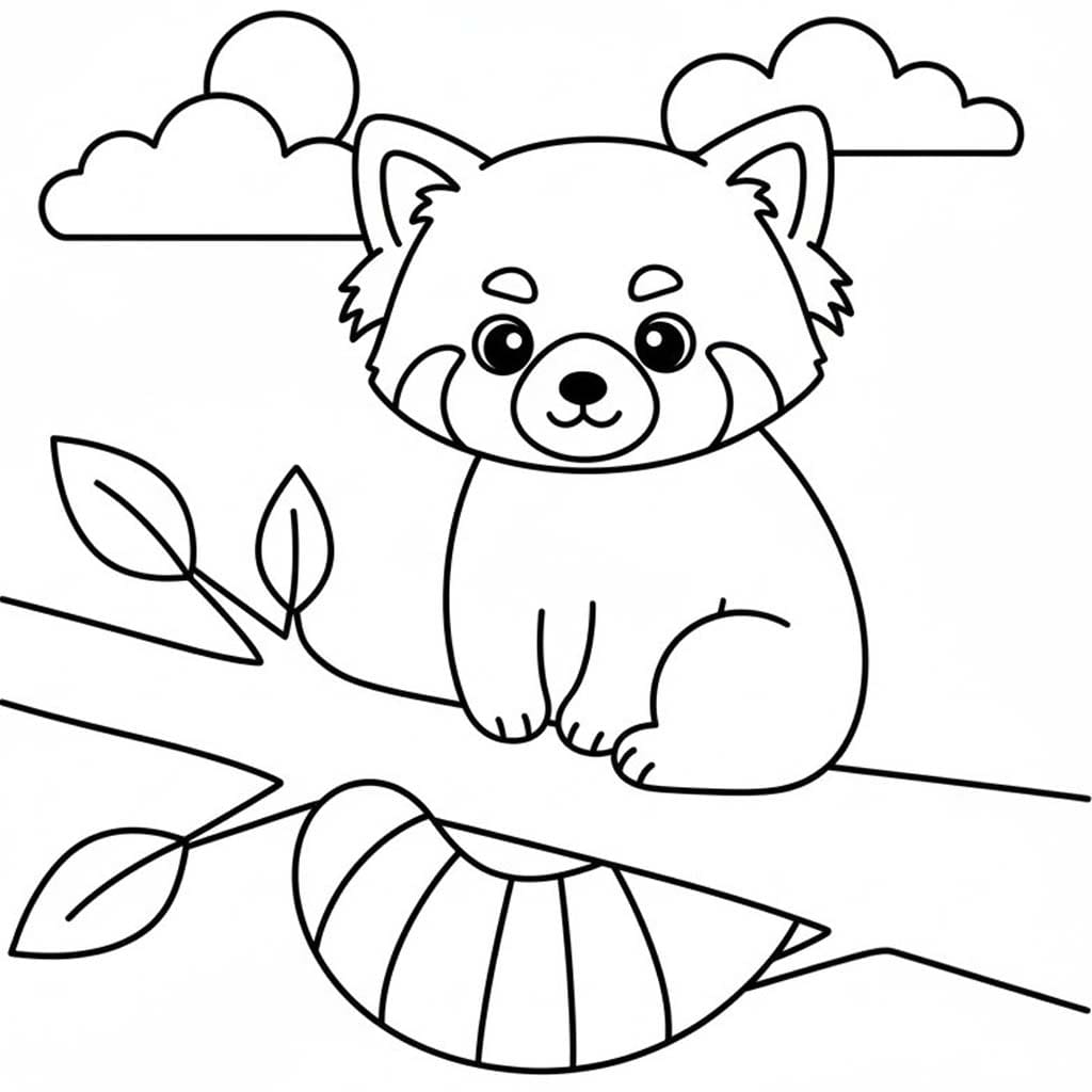 Tekenen Rode Panda gratis afdrukbaar