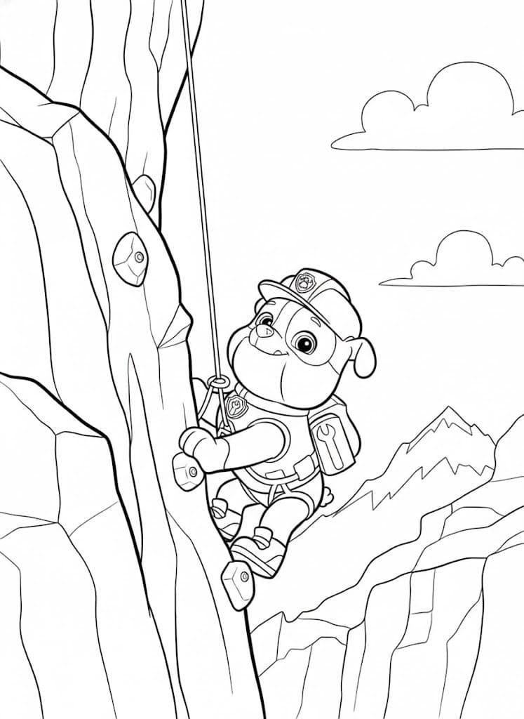 Tekenen Rubble Paw Patrol afdrukbaar voor kinderen