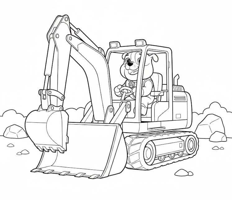 Tekenen Rubble Paw Patrol basis