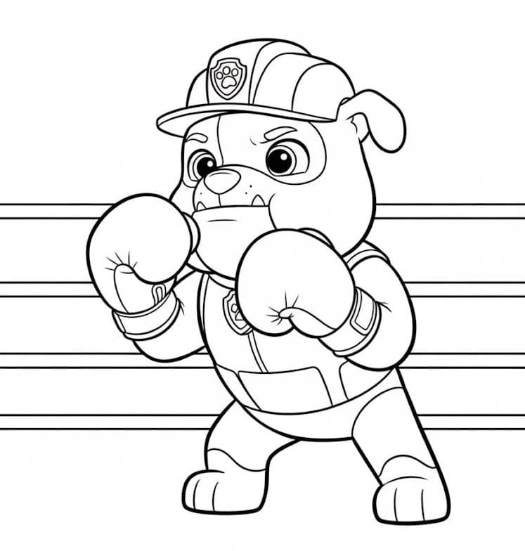 Tekenen Rubble Paw Patrol gratis afdrukbaar basis