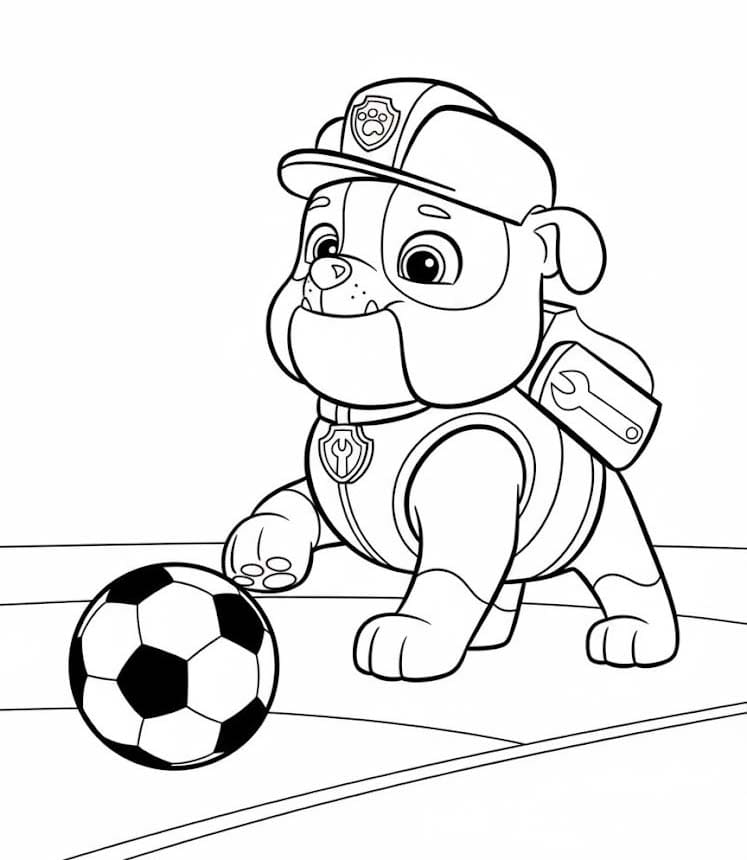 Tekenen Rubble Paw Patrol gratis afdrukbaar