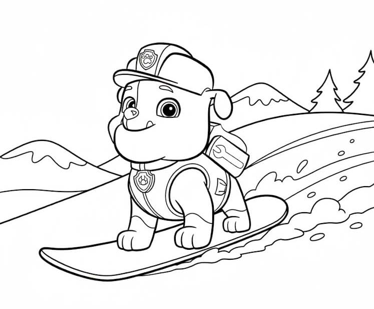 Tekenen Rubble Paw Patrol gratis voor kinderen