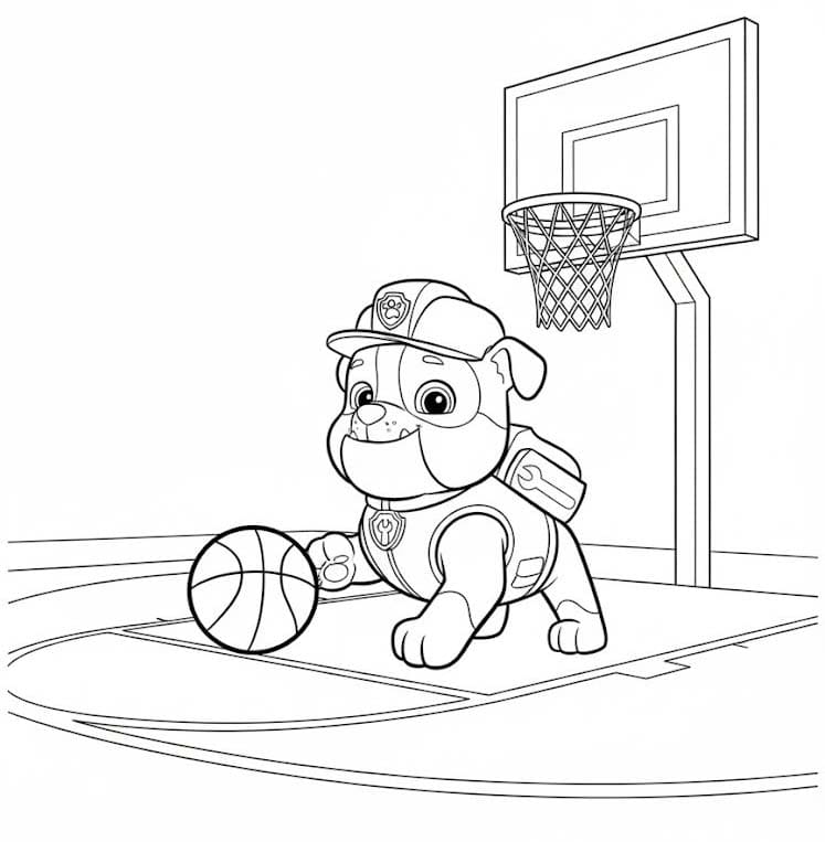 Tekenen Rubble Paw Patrol simpel