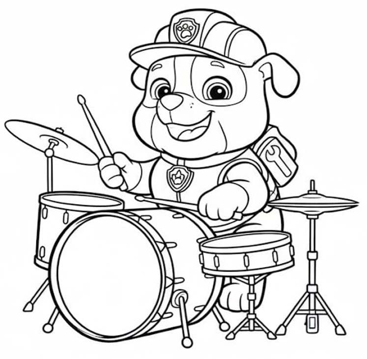 Tekenen Rubble Paw Patrol voor kinderen
