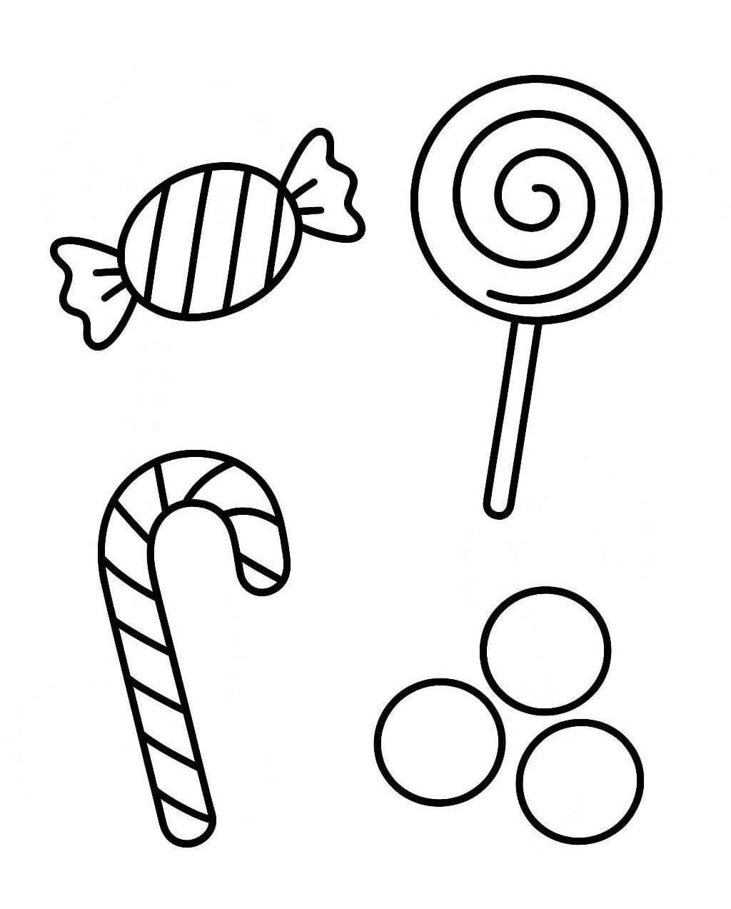 Tekenen Snoepjes afdrukbaar simpel