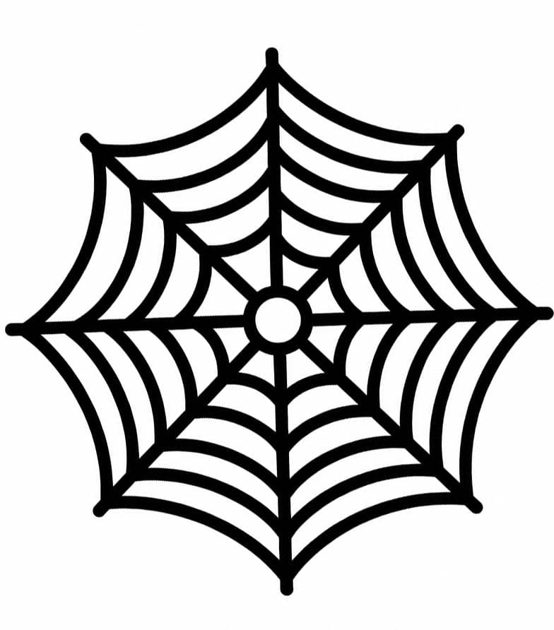 Tekenen Spinnenweb afdrukbaar basis
