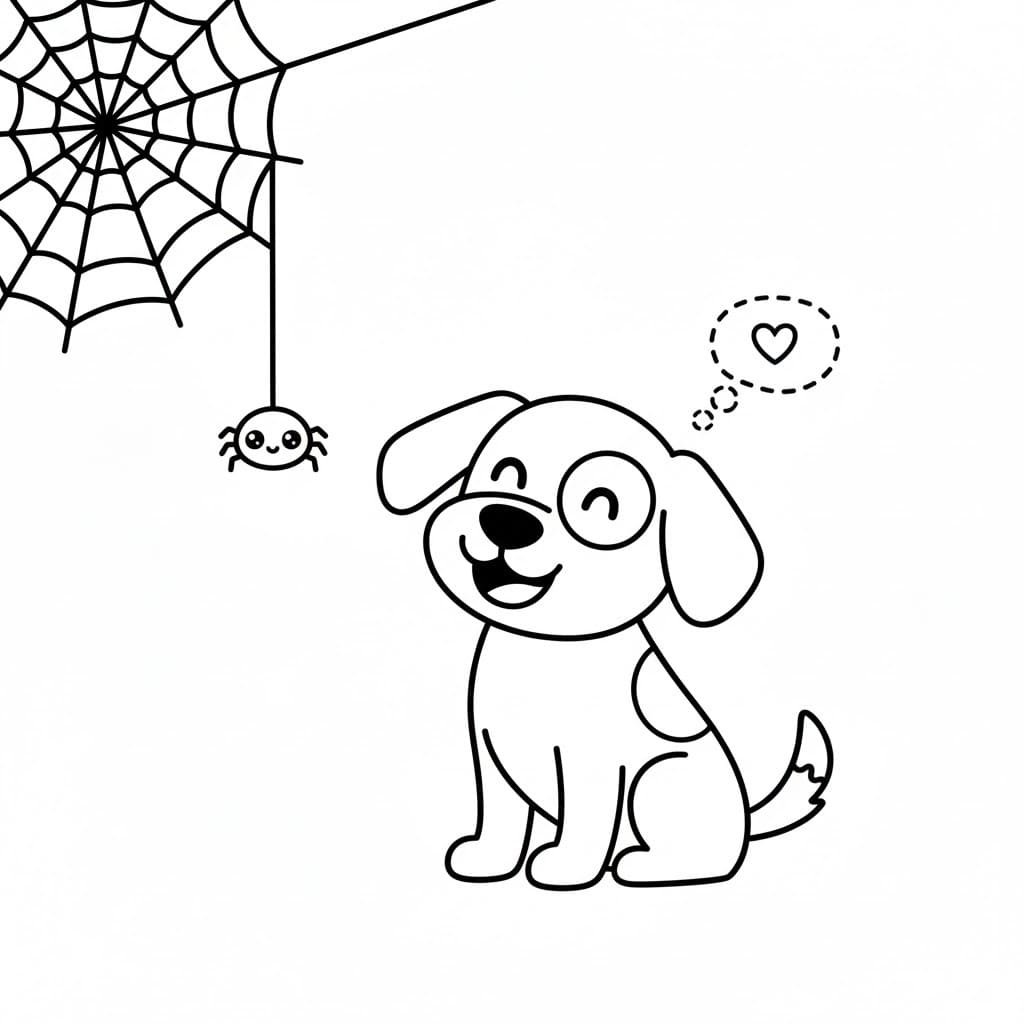 Tekenen Spinnenweb afdrukbaar voor kinderen