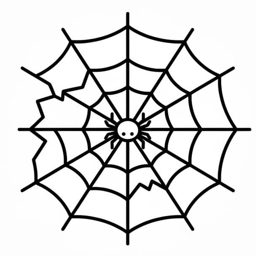 Tekenen Spinnenweb eenvoudig