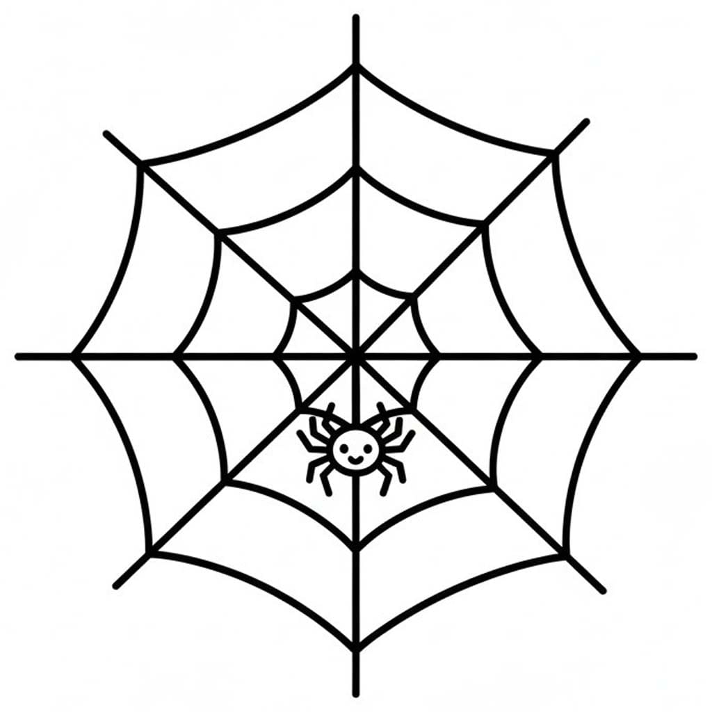 Tekenen Spinnenweb gratis afdrukbaar