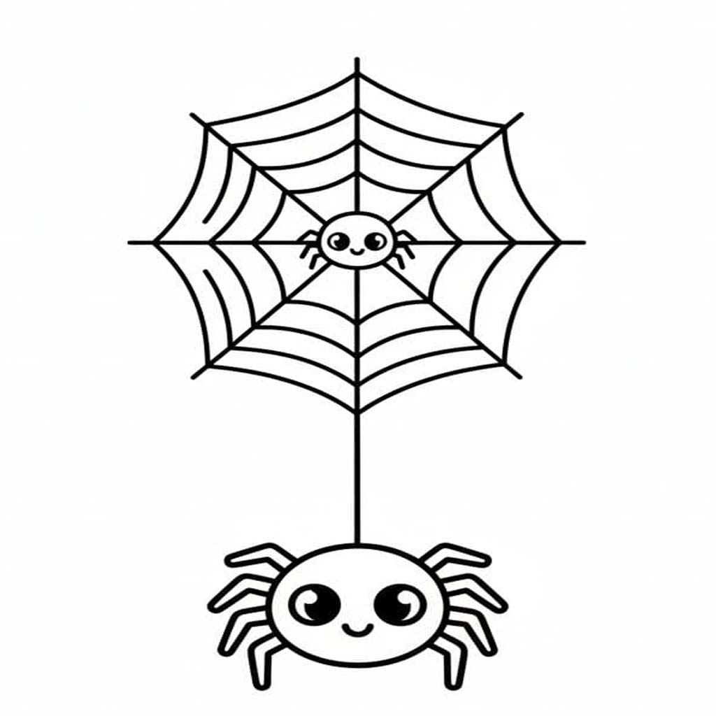 Tekenen Spinnenweb gratis simpel