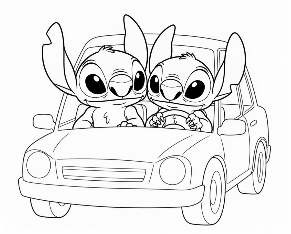 Tekenen Stitch en Angel basis