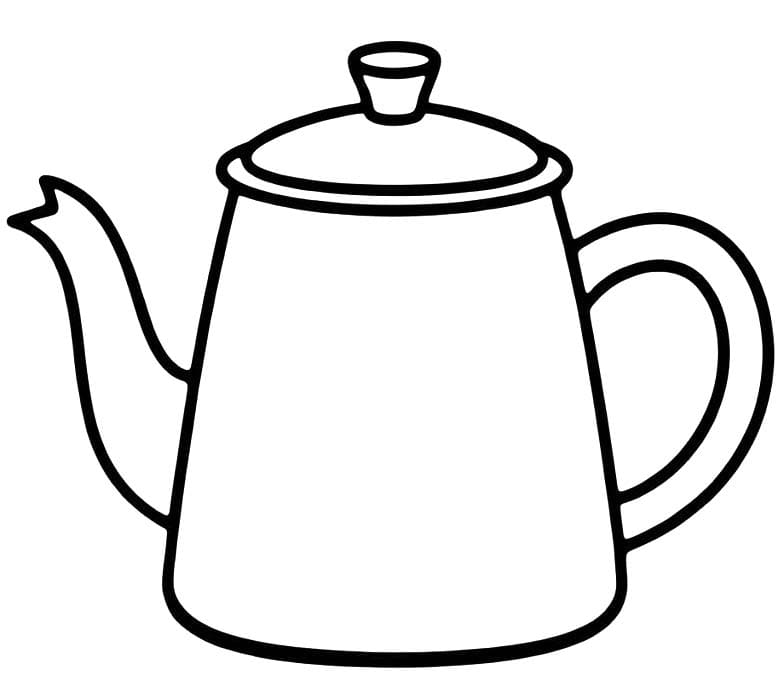 Tekenen Theepot afdrukbaar eenvoudig